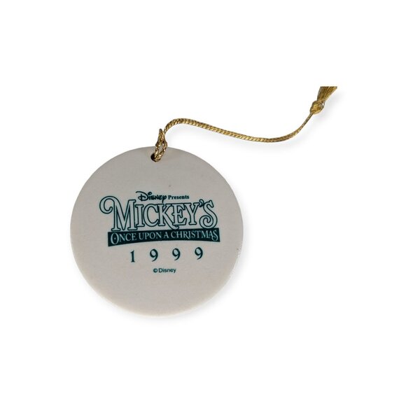Vintage 1999 Disney Mickey's Once Upon a Christmas Ceramic Round Ornament - Picture 3 of 4